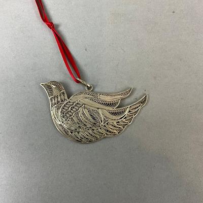 K491 Gorham Sterling Filigree Bird Ornament