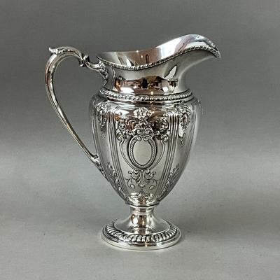 K493 Frank M. Whiting Hand Chased Sterling Pitcher