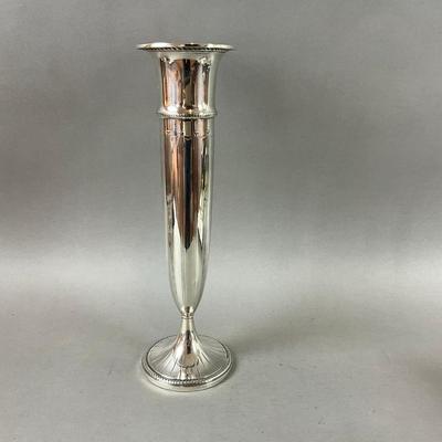 K495 Art Deco Sterling Trumpet Vase