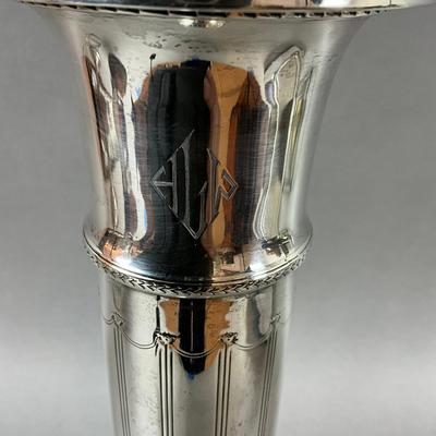 K495 Art Deco Sterling Trumpet Vase