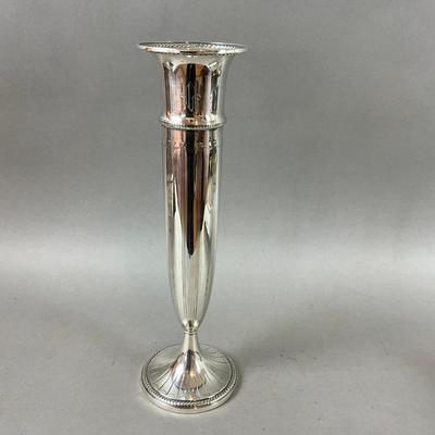 K495 Art Deco Sterling Trumpet Vase