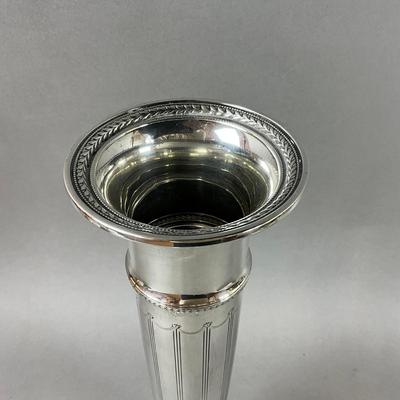 K495 Art Deco Sterling Trumpet Vase