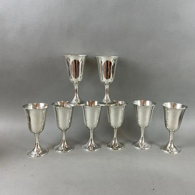 K499 Lot Of Eight Gorham Sterling Goblets