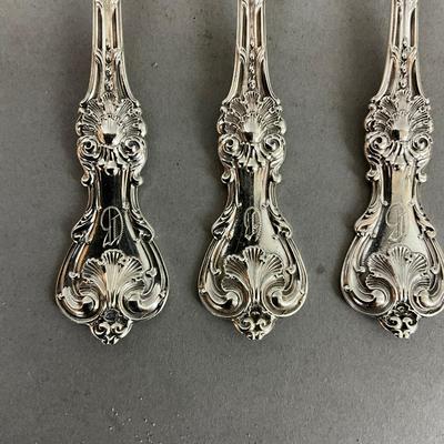 K605 Antique Sterling "King Edward" Fork Set