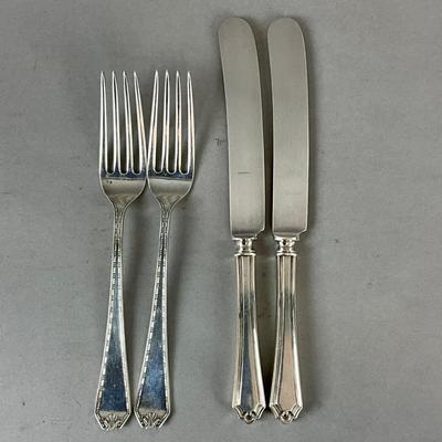 K609 Set Of Four Sterling Flatware Forks & Knives