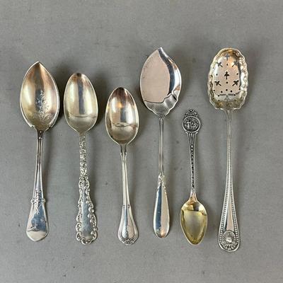 K610 Antique Sterling Silver Flatware Of Various Spoons