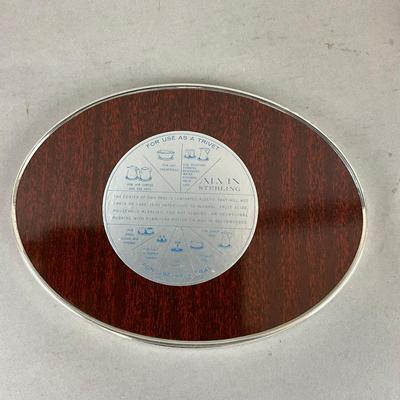 K161 Set Of Eight Sterling Silver Gorham Cordial Cups On Alvin Sterling Silver Rimmed Tray