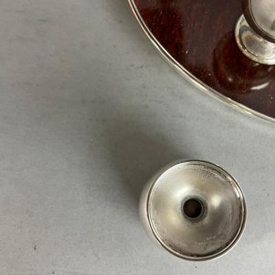 K161 Set Of Eight Sterling Silver Gorham Cordial Cups On Alvin Sterling Silver Rimmed Tray