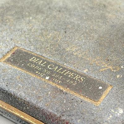 LOT 44: Vintage Mitutoyo Dial Caliper Precision Instrument in Case