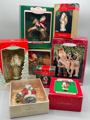 LOT 48: Hallmark Christmas Santa Claus Ornaments