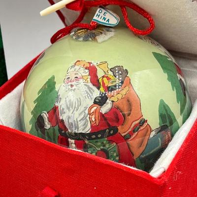 LOT 53: Vintage Holiday Decorations- featuring a Wallace Silversmiths annual silver-plated sleigh bell ornament