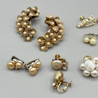 LOT 55: Gold Tone Screwback and Clip On Earring Collection
