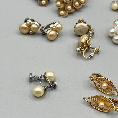 LOT 55: Gold Tone Screwback and Clip On Earring Collection