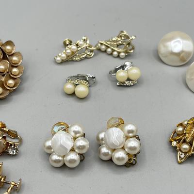 LOT 55: Gold Tone Screwback and Clip On Earring Collection