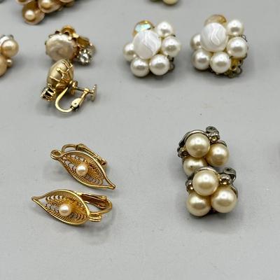 LOT 55: Gold Tone Screwback and Clip On Earring Collection