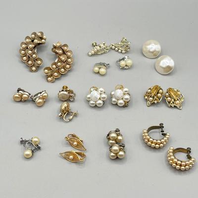 LOT 55: Gold Tone Screwback and Clip On Earring Collection