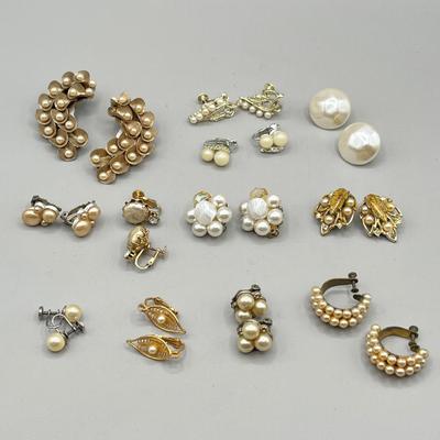 LOT 55: Gold Tone Screwback and Clip On Earring Collection