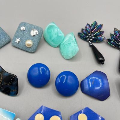 LOT 56: Fun Blue Themed Earring Collection