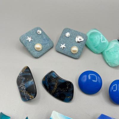 LOT 56: Fun Blue Themed Earring Collection