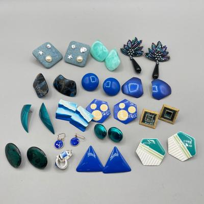 LOT 56: Fun Blue Themed Earring Collection