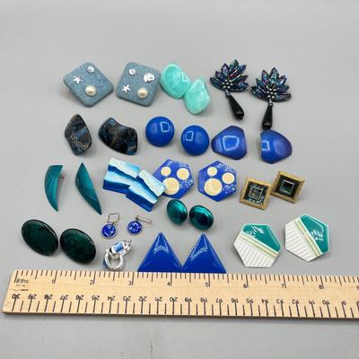 LOT 56: Fun Blue Themed Earring Collection