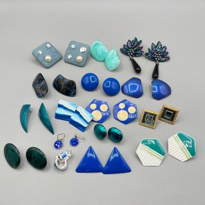 LOT 56: Fun Blue Themed Earring Collection