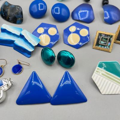 LOT 56: Fun Blue Themed Earring Collection