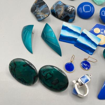 LOT 56: Fun Blue Themed Earring Collection
