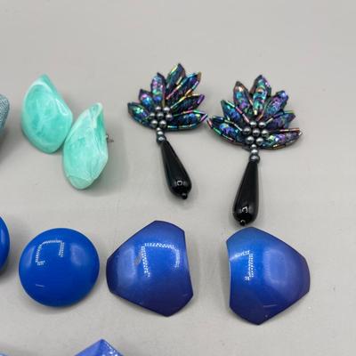 LOT 56: Fun Blue Themed Earring Collection