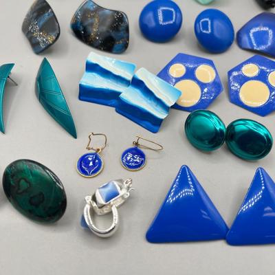 LOT 56: Fun Blue Themed Earring Collection