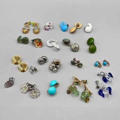 LOT 63: Vintage Clip on Earrings - Avon, Monet and More