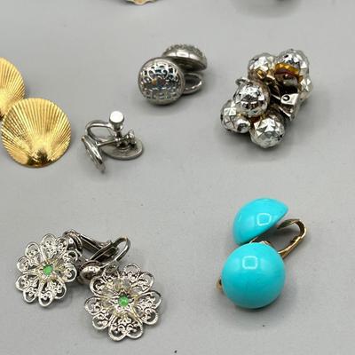 LOT 63: Vintage Clip on Earrings - Avon, Monet and More