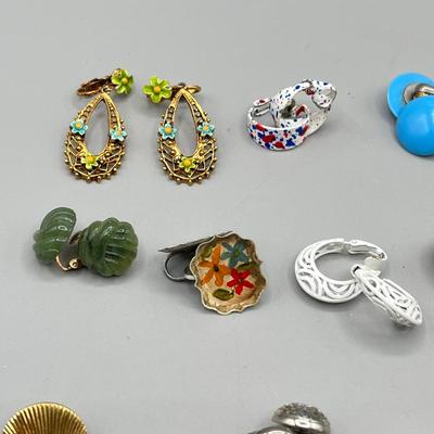 LOT 63: Vintage Clip on Earrings - Avon, Monet and More
