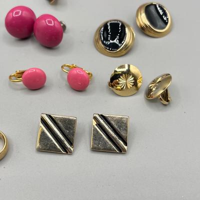 LOT 67: Bright Retro Screwback and Clip On Earring Collection