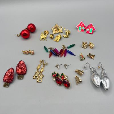 LOT 72: Happy Holidays! Adorable Holiday Themed Earring Collection - 925 Angels and More