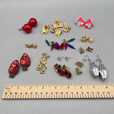 LOT 72: Happy Holidays! Adorable Holiday Themed Earring Collection - 925 Angels and More