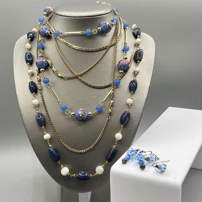 LOT 79: Blue Gemstone Themed Jewelry Collection