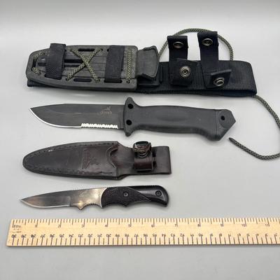 LOT 82: Knife Collection - Gerber Infantry Fixed Blade Knife and More