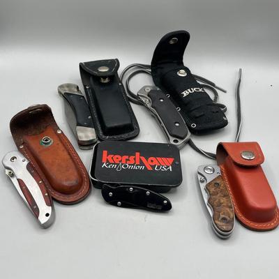 LOT 87: Pocket Knife Collection -Kershaw, Buck and More