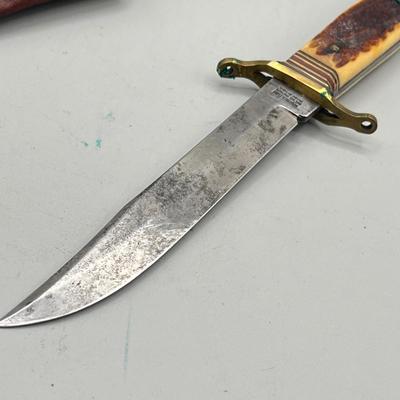 LOT 92: Vintage Carved Wood Handle Fixed Blade Knives - Rostfrei, Shrade and More