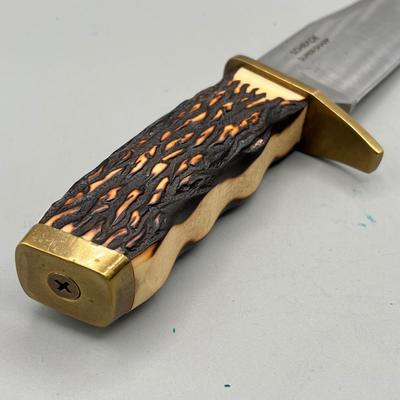 LOT 92: Vintage Carved Wood Handle Fixed Blade Knives - Rostfrei, Shrade and More