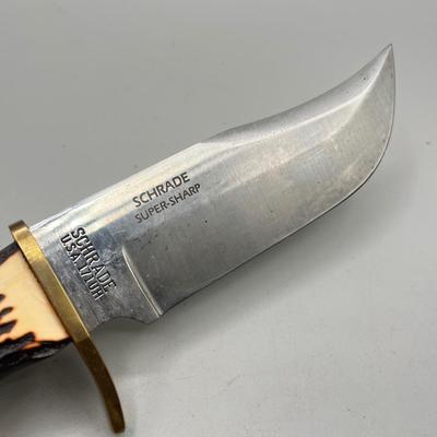 LOT 92: Vintage Carved Wood Handle Fixed Blade Knives - Rostfrei, Shrade and More