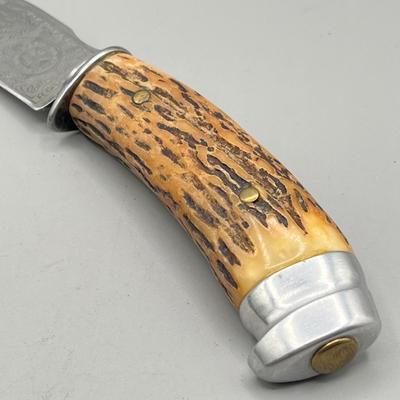 LOT 92: Vintage Carved Wood Handle Fixed Blade Knives - Rostfrei, Shrade and More