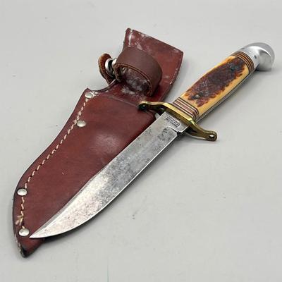 LOT 92: Vintage Carved Wood Handle Fixed Blade Knives - Rostfrei, Shrade and More