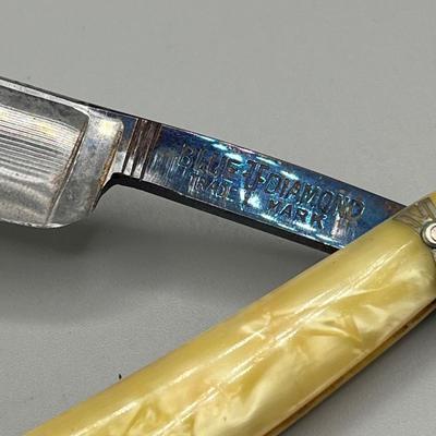 LOT 91: Vintage Blue Diamond Straight Razor and Pocket Knife Collection
