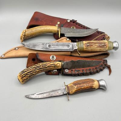 LOT 96: Vintage Fixed Blade Knives - Beta, L. Herder & Son and More