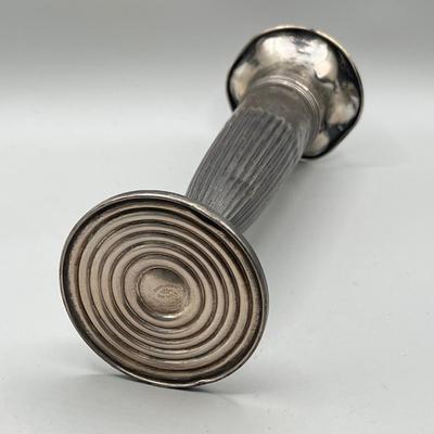 LOT 97: Weighted Bottom Sterling Silver Tall Vase