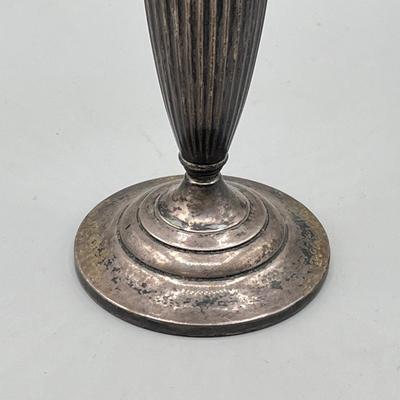 LOT 97: Weighted Bottom Sterling Silver Tall Vase