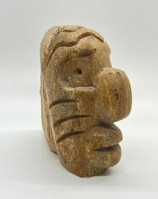 LOT 162: Indigenous Canadian Artist Cleveland Sandy Signed Carved Stone Sculpture