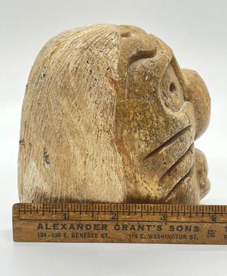 LOT 162: Indigenous Canadian Artist Cleveland Sandy Signed Carved Stone Sculpture